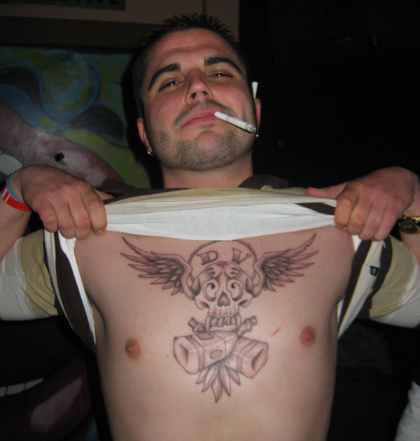 Jon Ward and his Darth Vato Booze Angel Tattoo